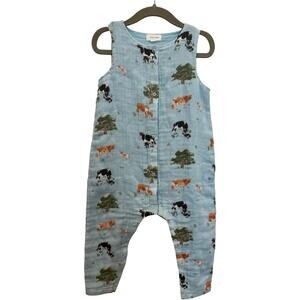 Angel Dear Blue Cow Sleeveless Romper Size 18-24m